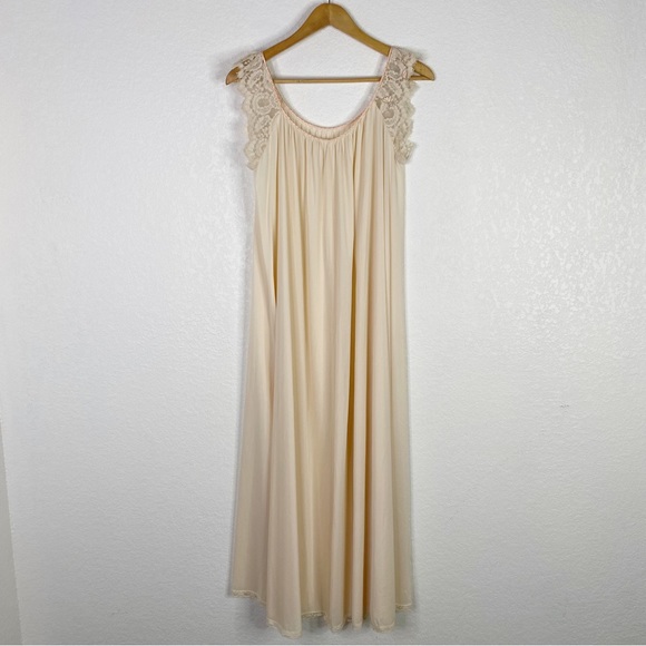 Vintage Claire Sandra By Lucie Ann Peach Nylon Peignoir Dressing Gown Nuisette